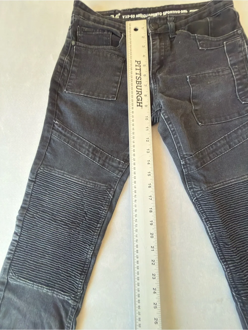 Slim Moto-Style Men's Jeans in Black